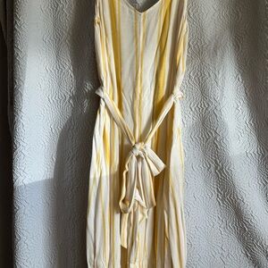 Billabong Yellow and Cream Striped Jumpsuit